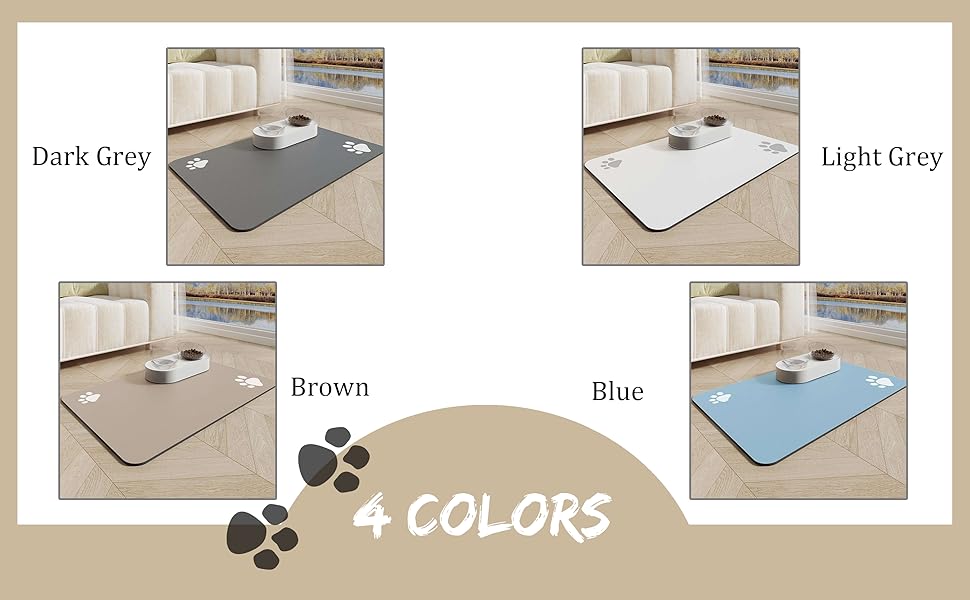 Підкладка під миску для собак GIBZ, силіконова, водовідштовхувальна, 50x80 см, сіра