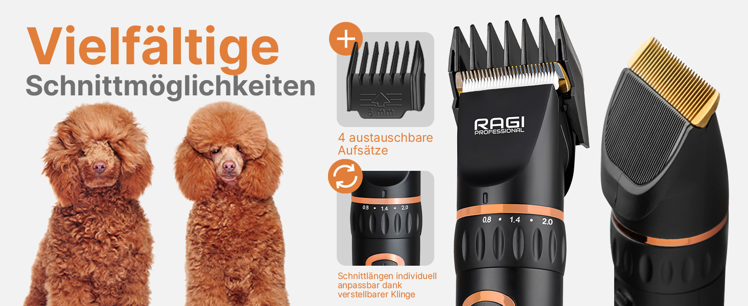 Машинка для стрижки собак RAGI - бездротова, тиха, акумуляторна для собак та котів, чорна