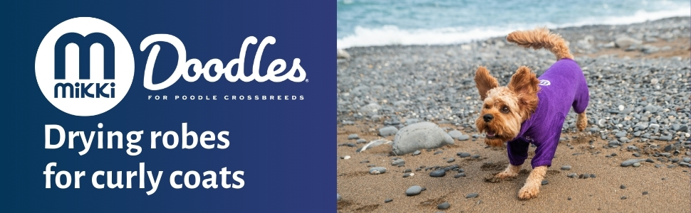 Рушник для собак Mikki Doodles, розмір L, фіолетовий, для кучерявої шерсті, швидковисихаючий, з мікрофібри