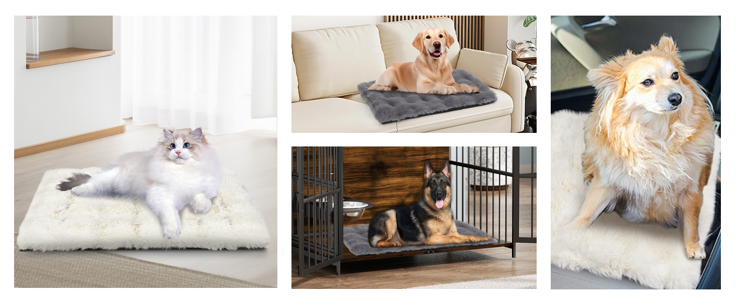 Самогріюча ковдра для домашніх тварин Wdmiya 60x45 см, для котів та собак, миюча, флаєцева, без електроживлення, для автомобіля. Білий колір, розмір M.