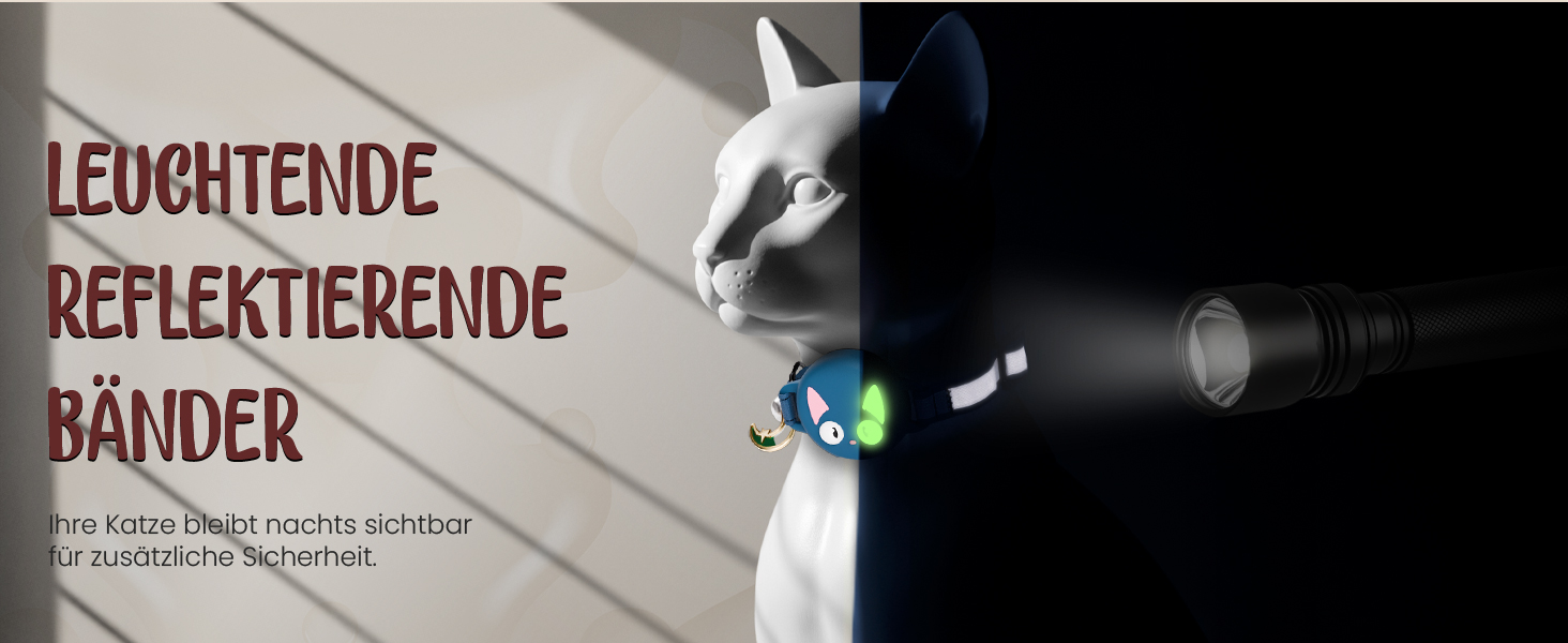 Нашийник для котів KittyTag з аксесуарами, сумісний з Apple Airtag, світловідбиваючий та світосвітний, GPS, захист від задушення, регульований (темно-синій)