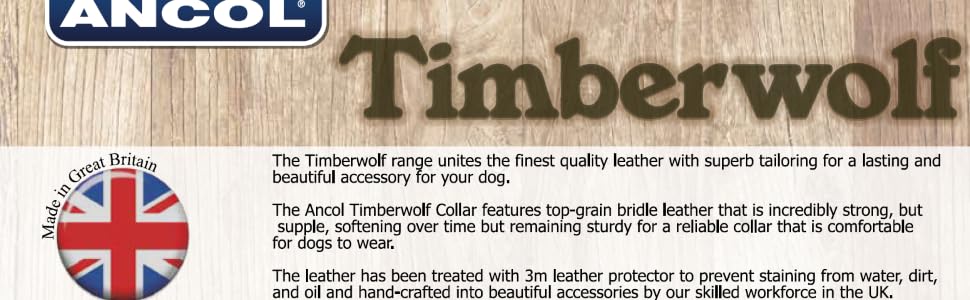 Нашийник для собак Ancol Timberwolf, шкіряний, кольору полуниці, 34-43 см