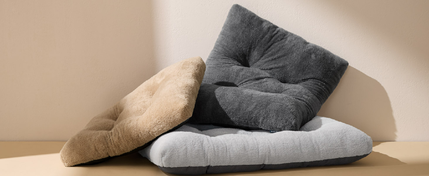 Килимок для собак BEDSURE XL - великий, сірий, 104x69x8 см. З антиковзким дном, для великих собак, з подушкою для заспокоєння.