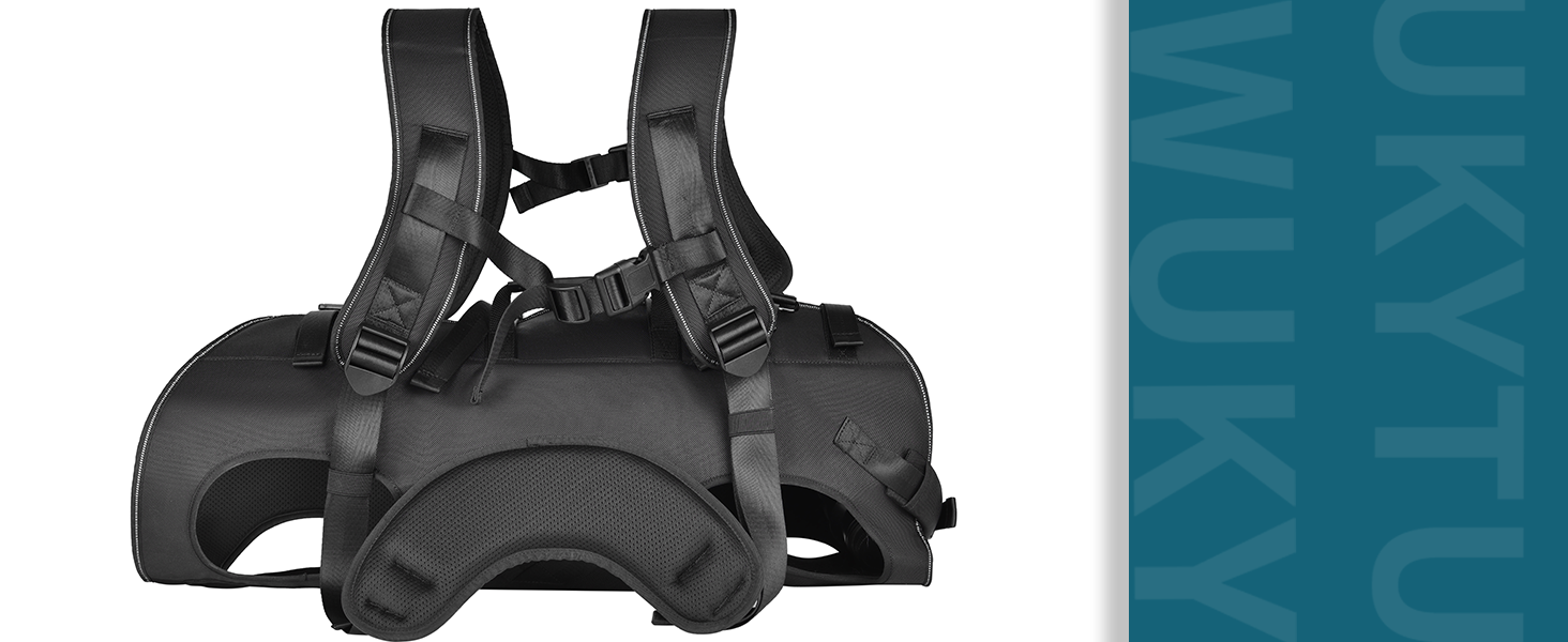 Сумка-переноска та повідок для собак, Wakytu, для маленьких собак (4-8 кг), чорний, регульовані ремені