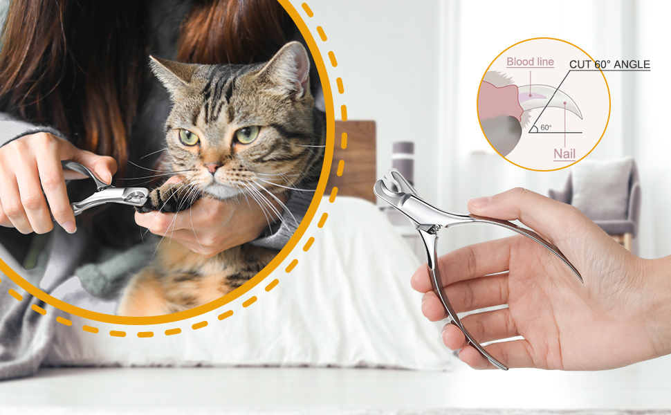 BEZOX Професійні ножиці для стрижки кігтів собак та котів, ергономічні - професійний догляд за кігтями, гострі леза (L)