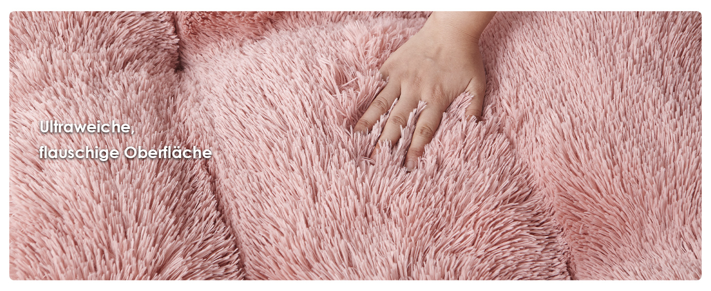 М'яке ліжко для собак EHEYCIGA, великі породи XXL, 120x90 см, рожеве, знімний чохол, неслизьке, з довгим плюшем