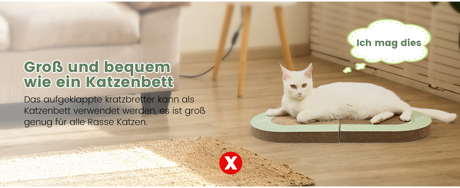 Кігтеточка PETTOM для котів з м'ячиком, двостороння, 66*30*4 см