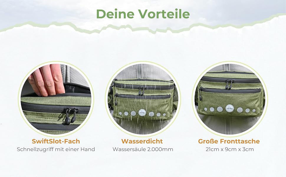 Водонепроникна сумка для ласощів для собак - поясна сумка для дресирування собак, сумка для прогулянок з тримачем для пляшки, сумка для корму з дозатором кульок для прибирання (Оливковий)