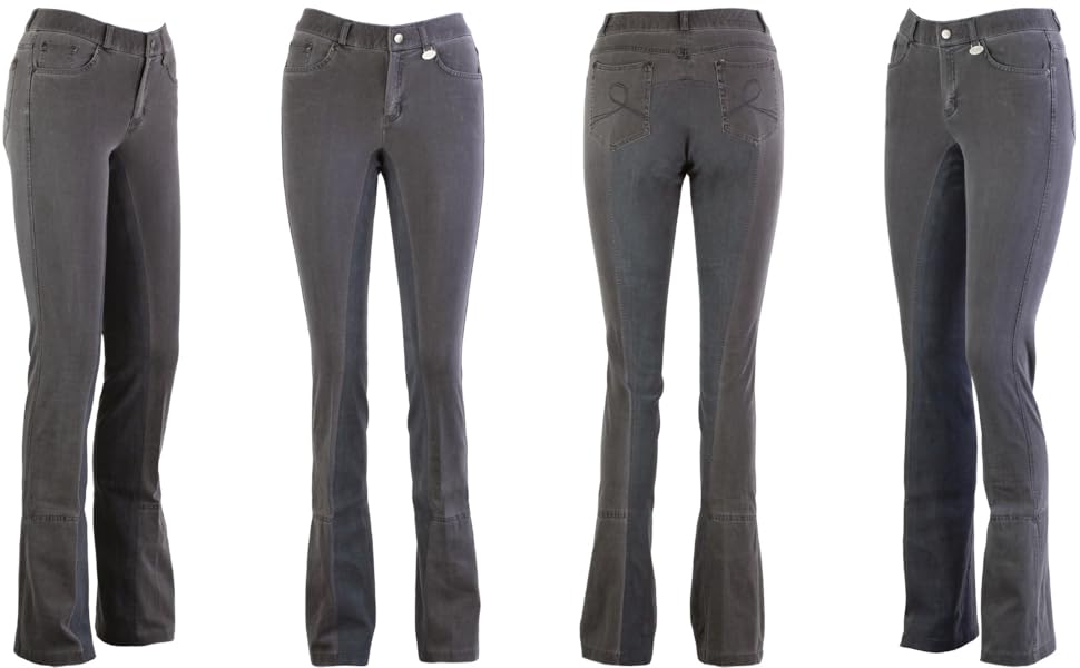 Лазура - жіночі рейтузи Джодхпур Діна | Джинсові рейтузи з повним обтягом | Дихаючі та еластичні рейтузи з повним обтягом | Джинсові рейтузи з 5 кишенями | Рейтузи для верхової їзди в 3 кольорах | Розміри 36-46 40 Джинсовий блакитний/Нічний блакитний