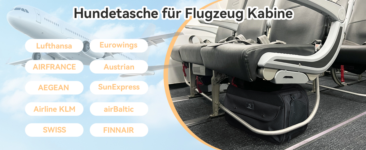 Транспортний бокс для котів та собак 4 PET - для кабіни літака/автомобіля, легкий, з безпечними пряжками та сіткою, чорний