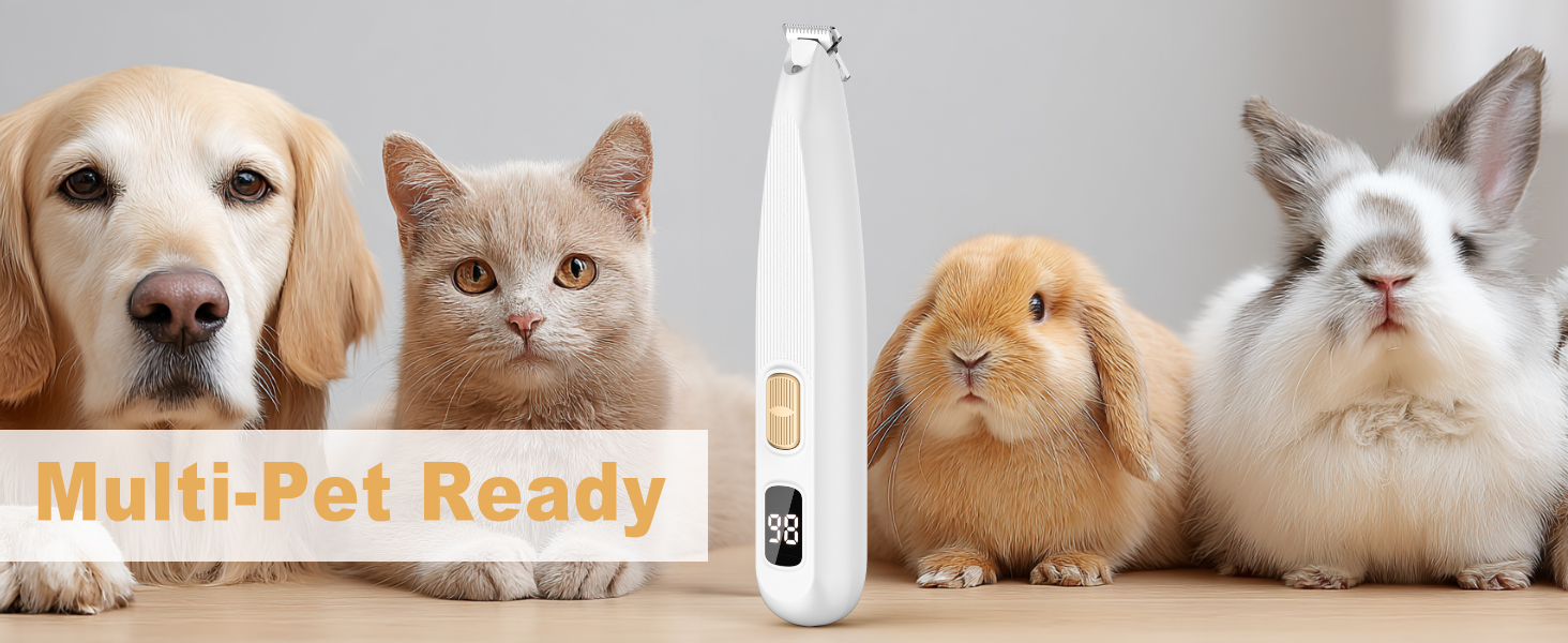 Триммер для лап собак YAZ EKY Leise - професійна машинка для грумінгу з LED-підсвічуванням, водонепроникний, USB-зарядка, для собак та котів