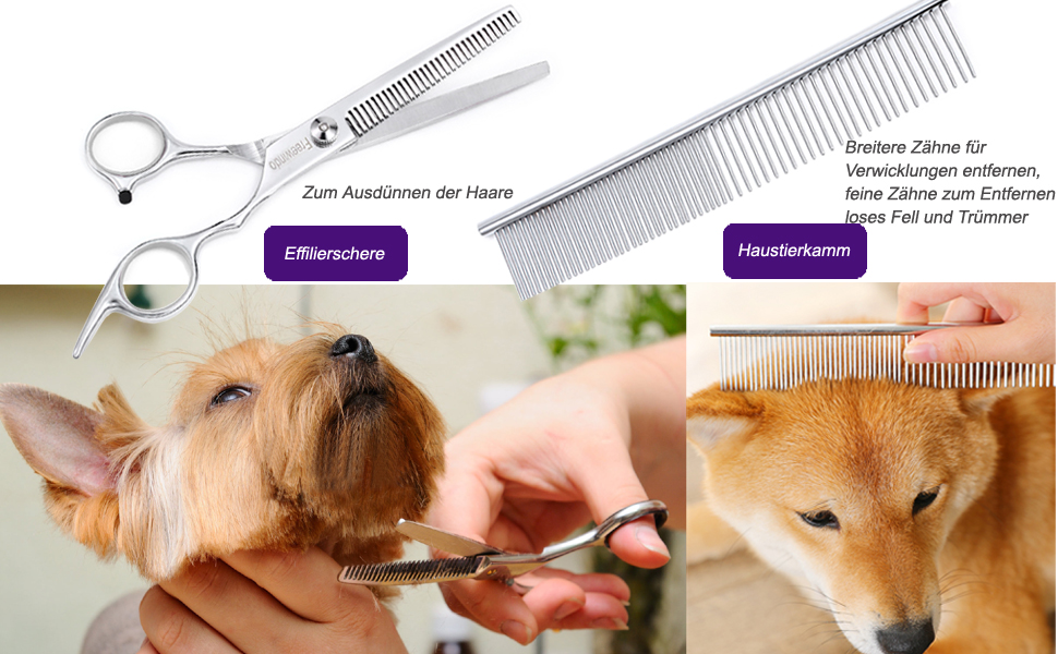 Ножиці для собак Freewindo, професійні, з округлою кінчиком, з нержавіючої сталі, для грумінгу всього тіла