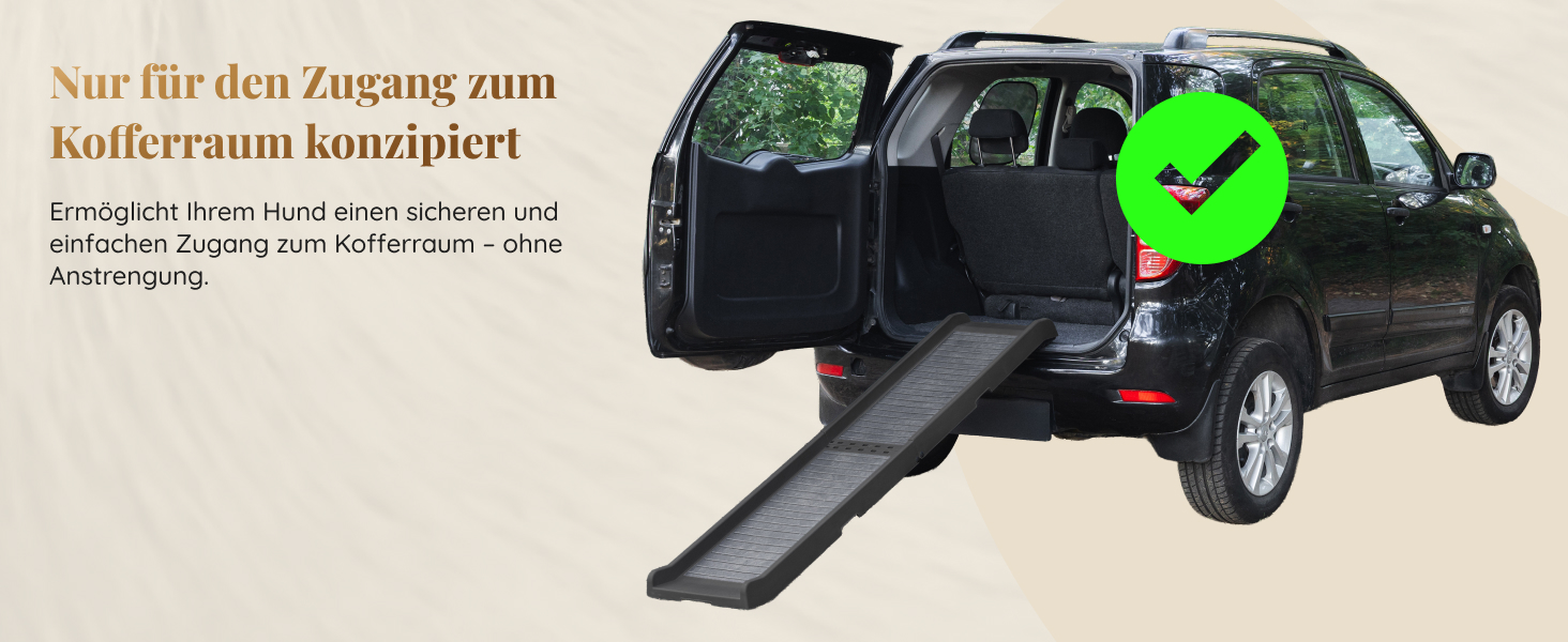 Рампа для собак у машину, складана – 174 см, 38 см – чорна, для великих собак, до 136 кг – підходить для авто та SUV