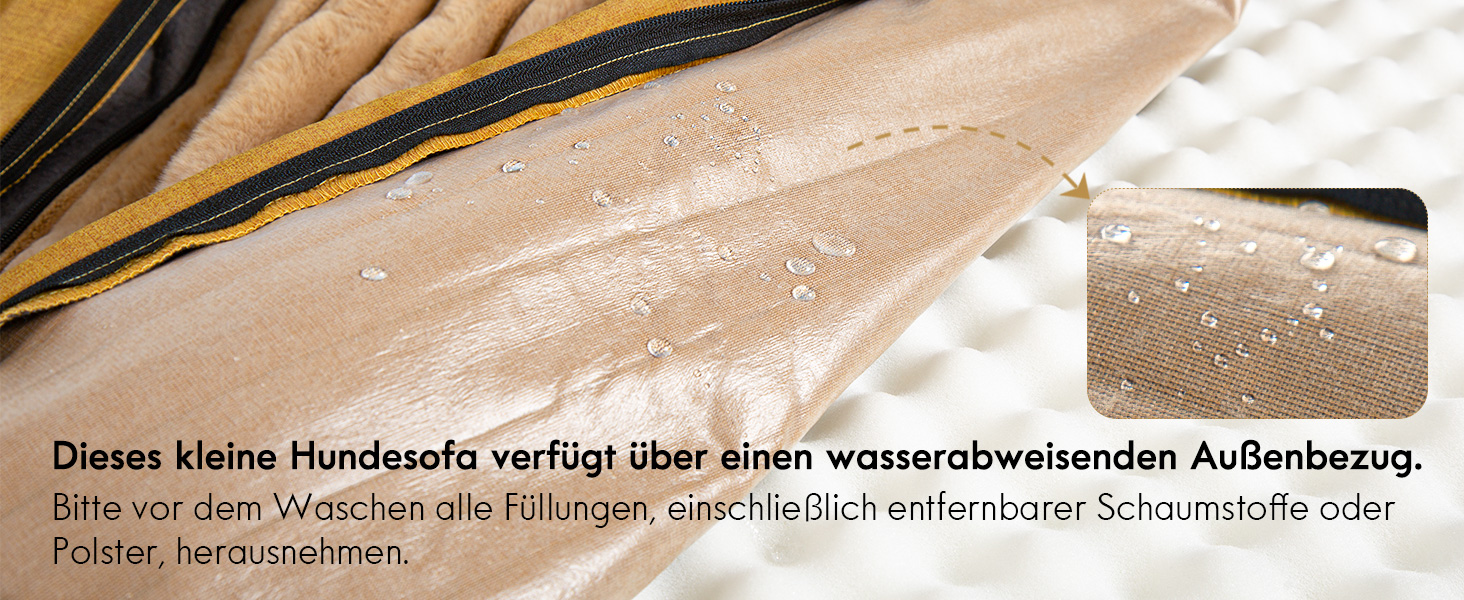 ClevaHome Ортопедичне собаче ліжко/софа для маленьких собак та котів – водовідштовхувальний та пральний чохол, неслизьке дно, комфортне ліжко з піною типу 
