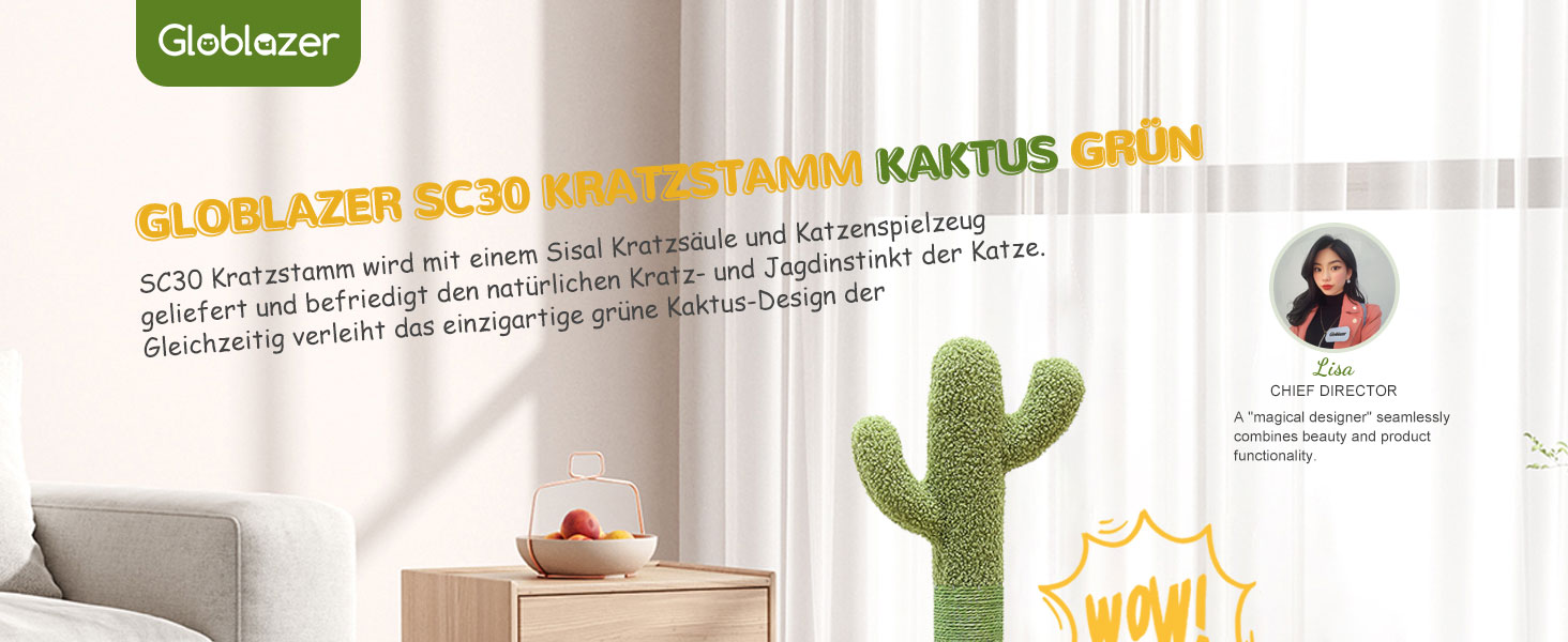 Котячий комплекс Globlazer з когтеточкою, великий, 90х50 см, 2 в 1 з іграшками, товстий стовпчик з сизалю, м'який, для великих котів (зелений)
