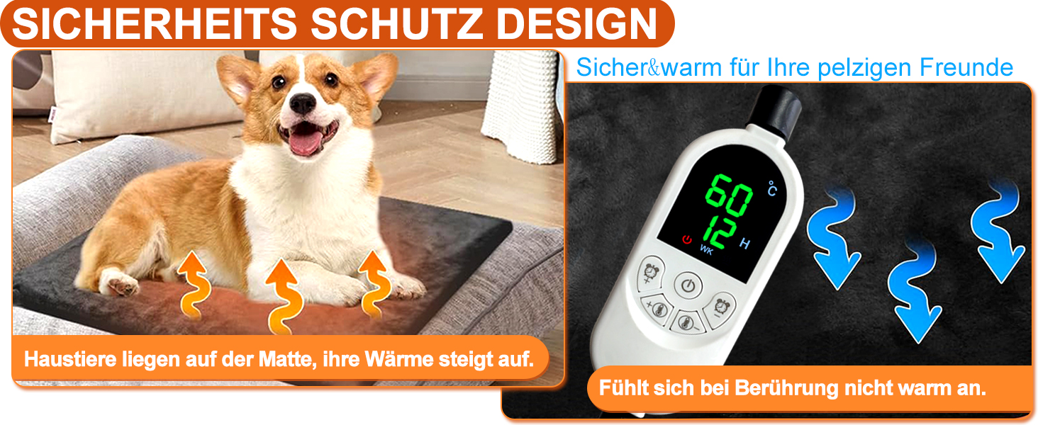 Килимок грілка для тварин 70x45 см: великі собаки, коти, анти-гризучий, з регулюванням температури