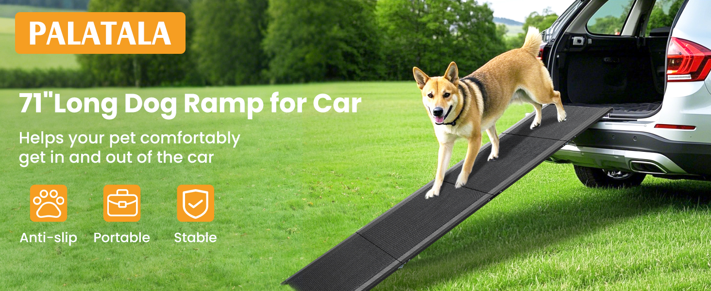 Рампа для собак у машину, розкладна, 180 см, для великих собак, протиковзка, 44 см ширина, до 110 кг