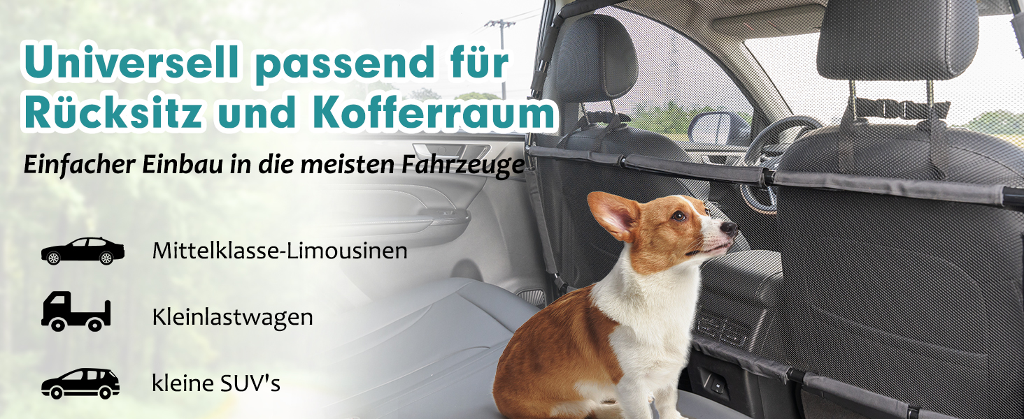 Сітка для собак у багажник авто Snagle Paw, 127 см, для 2/3 рядів сидінь, сітка-перегородка, сітка для багажника, сумісна з SUV та позашляховиками