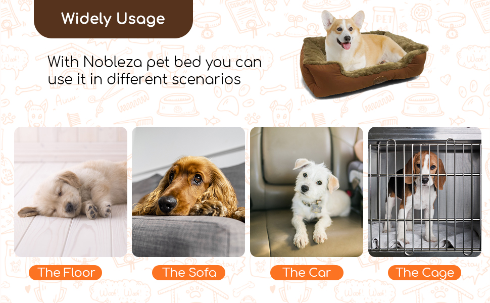 Ліжко для собак Nobleza, великі породи, корзина, диван, подушка, корзина, знімний чохол, 75 x 50 см