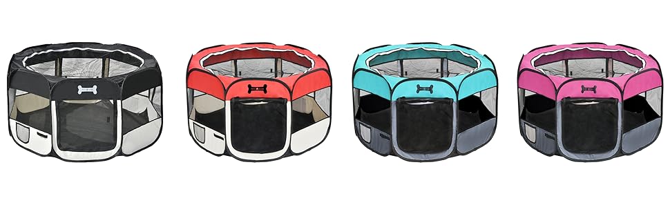 Клітка-забіг для цуценят MC Star Oxford, 8 елементів, 125x125x64 см, чорна