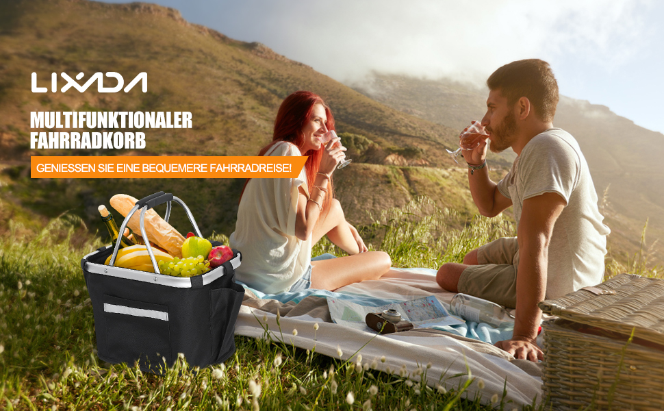 Фарбований кошик на кермо велосипеда Lixada з алюмінію (35 x 25 x 5 см)