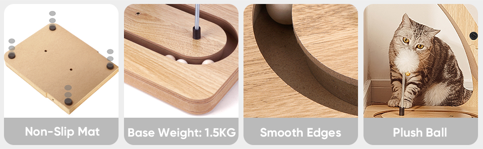 Преміум кігтеточка для котів з міцним матовим каркасом та іграшкою-обертом, вертикальна кігтеточка для дому, знімний картон для котів