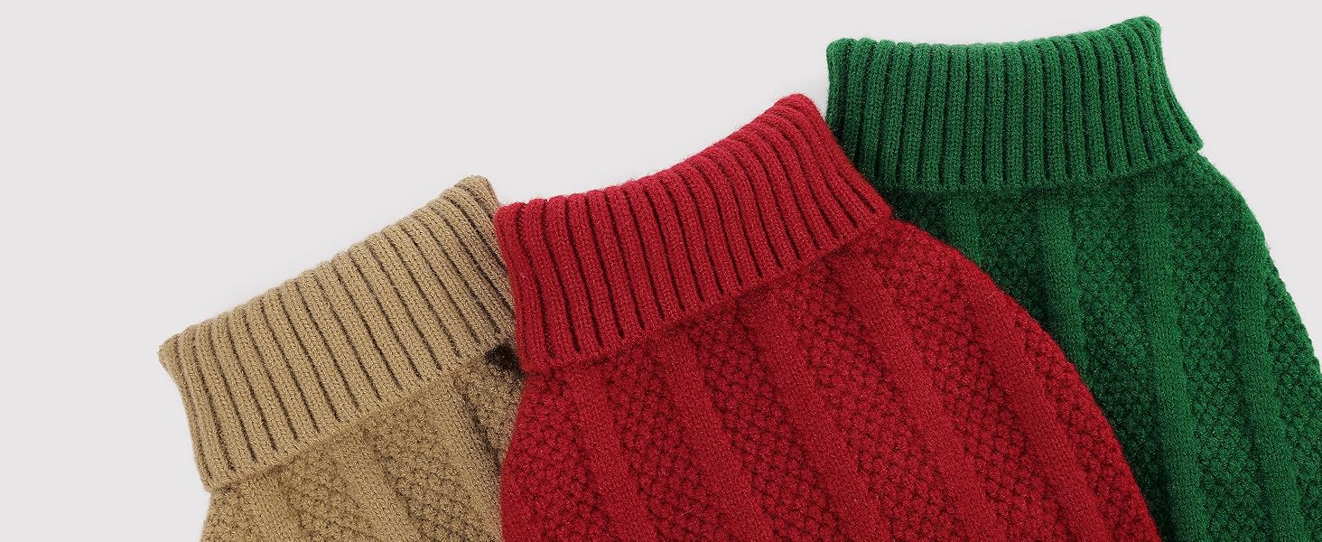 Теплий і м'який пуловер для собак Queenmore з в'язаним візерунком для Йоркширських терьєрів, пуделів та померанських спайнілів (червоний, S)