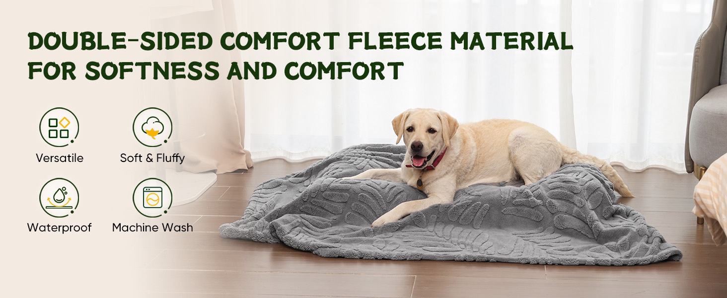 Водонепроникний плед для собак Baodan, 73x100 см, миючий флісовий плед - м'який, теплий та затишний. Ідеально підходить як підстилка для домашніх тварин на ліжко, диван та крісло, Бежевий колір