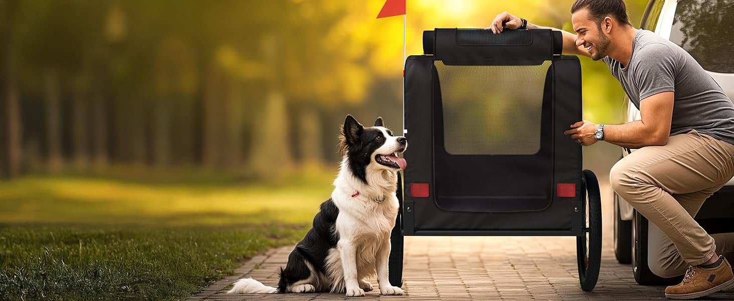 Фаркоп для велосипеда з собакою - Складаний фаркоп для велосипеда для собак до 40 кг, з відбивачами, водовідштовхувальний, сумісний з електровелосипедами, чорно-сірий