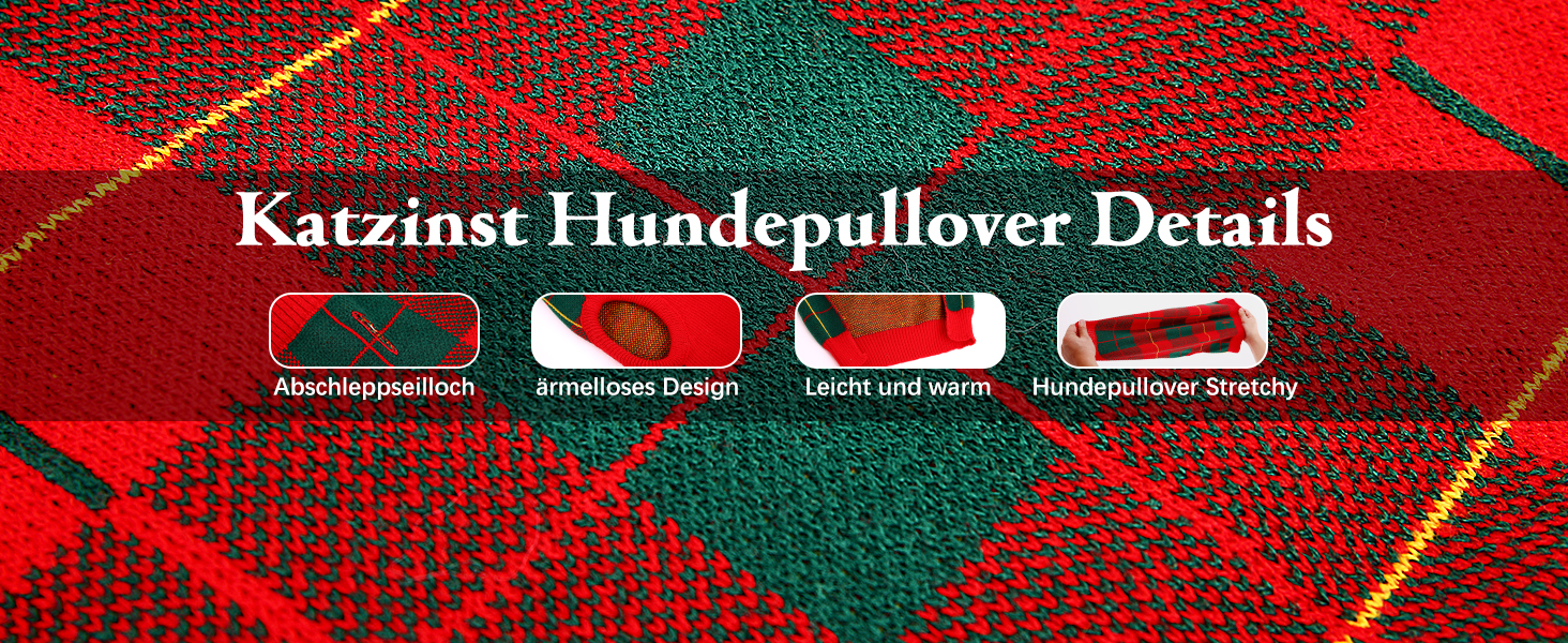 Пуловер для собак KATZINST, теплий флісовий пуловер для маленьких собак, різдвяний пуловер для Французького бульдога, Дакселя, Чихуахуа, Йоркшира, червоно-чорний, XS