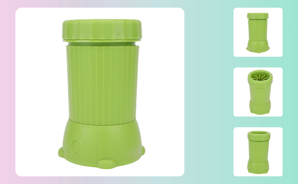 Електричний мийка лап для собак Asixxsix, портативна 360-градусна мийка лап з присоском, автоматична для малих, середніх та великих порід (GREEN)