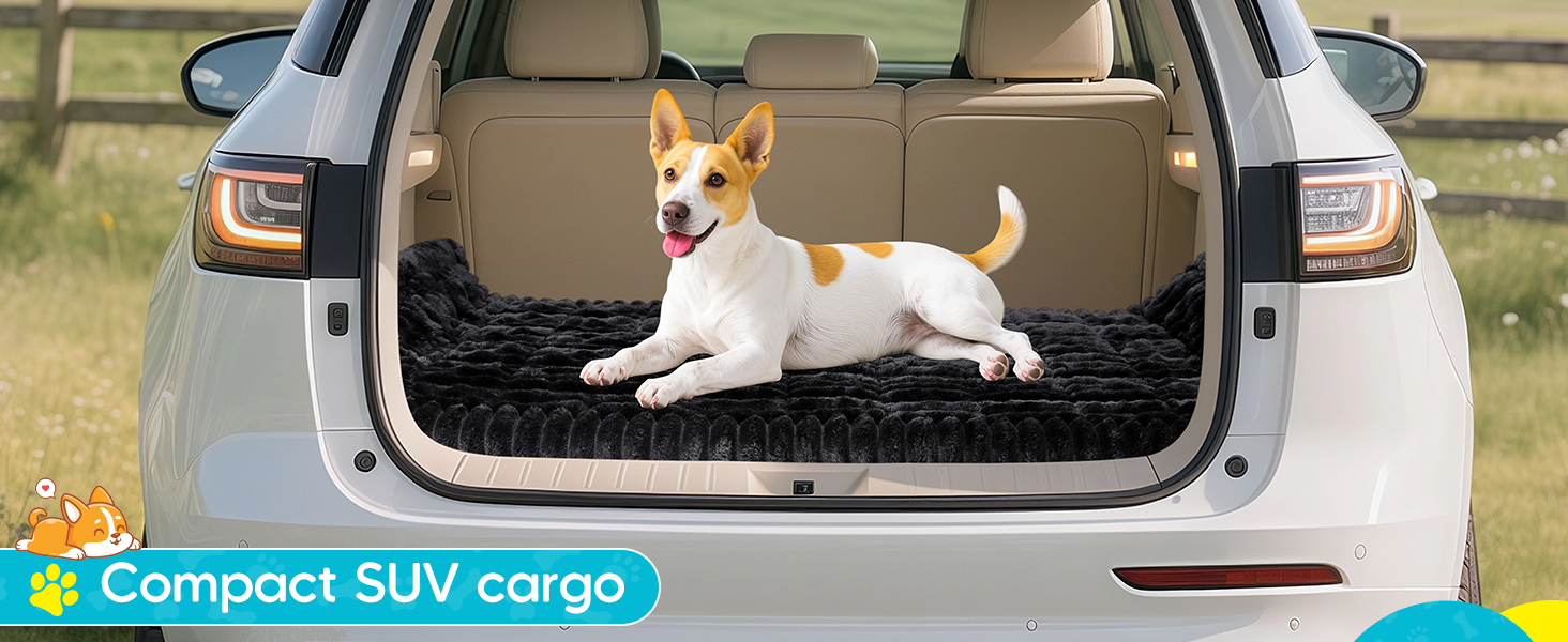 Лоїон Лежанка для собак в авто, килимок на заднє сидіння, м'яка підстилка для собак, захисний чохол, 127x62,5x2,5 см (Чорний)