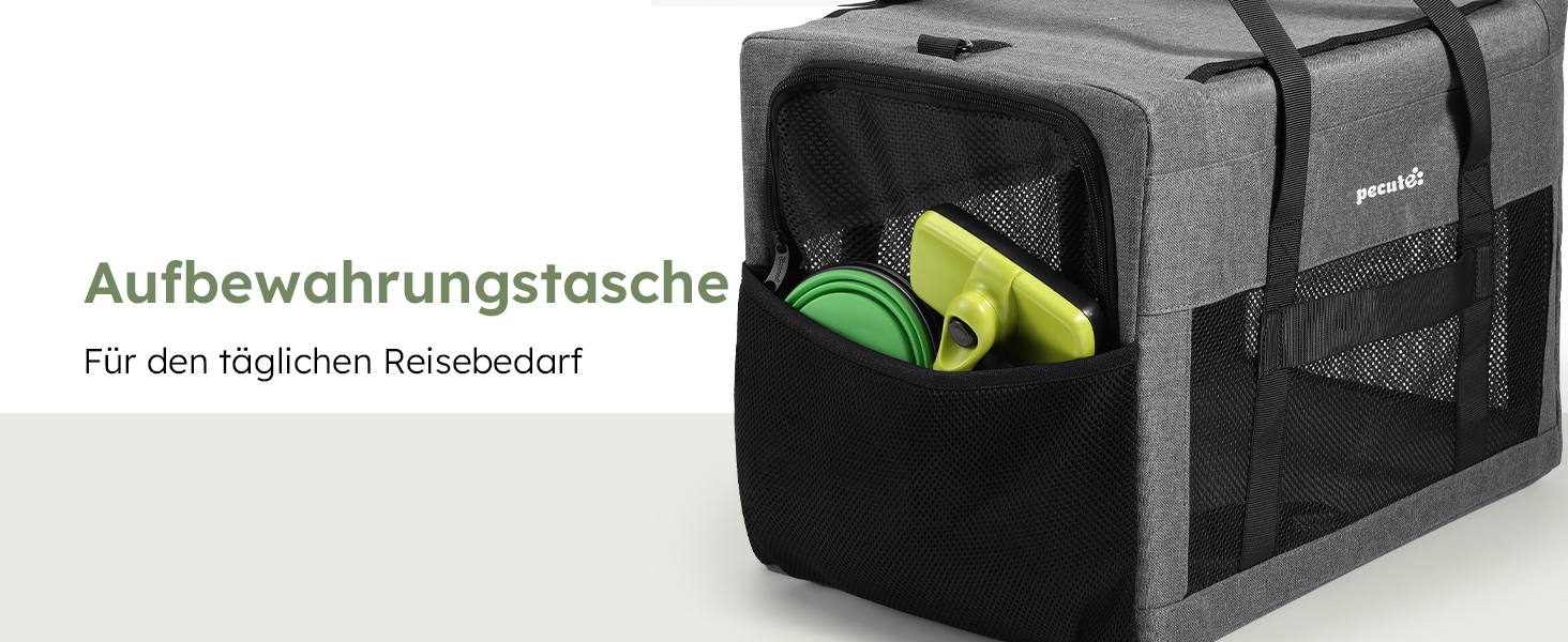 Переносна переносна сумка для котів Pecute Katzentasche, XL, 47x33x30 см, сіра