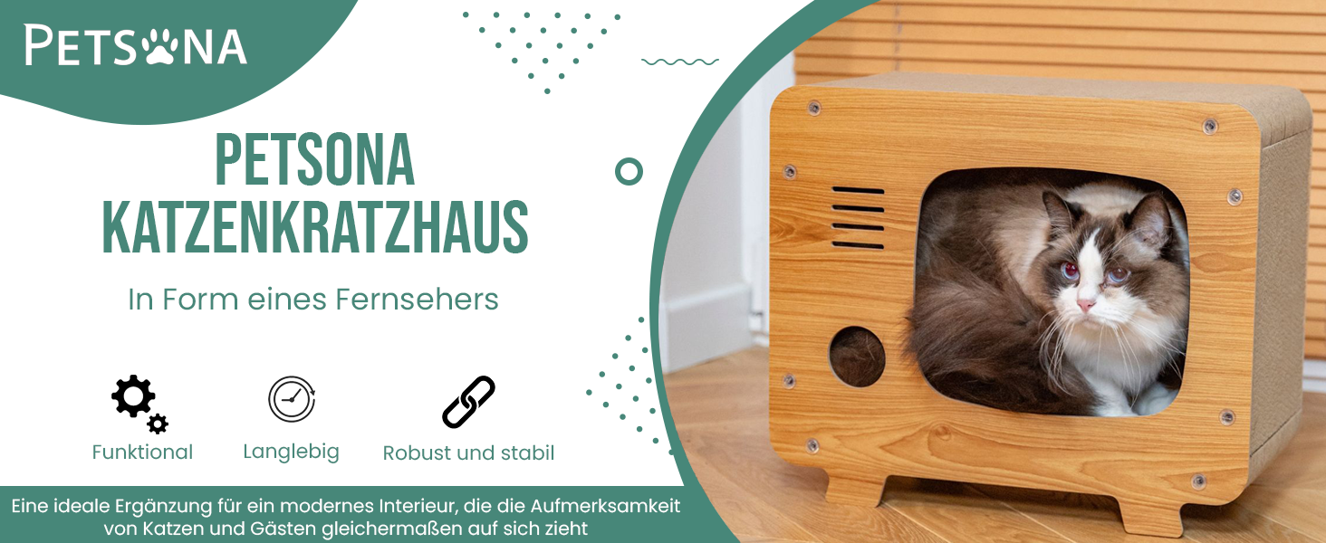 Petsona Кігтеточка для котів з натурального картону - ігровий майданчик, килимок, іграшка для самостійних розваг, 45x38x24,5 см