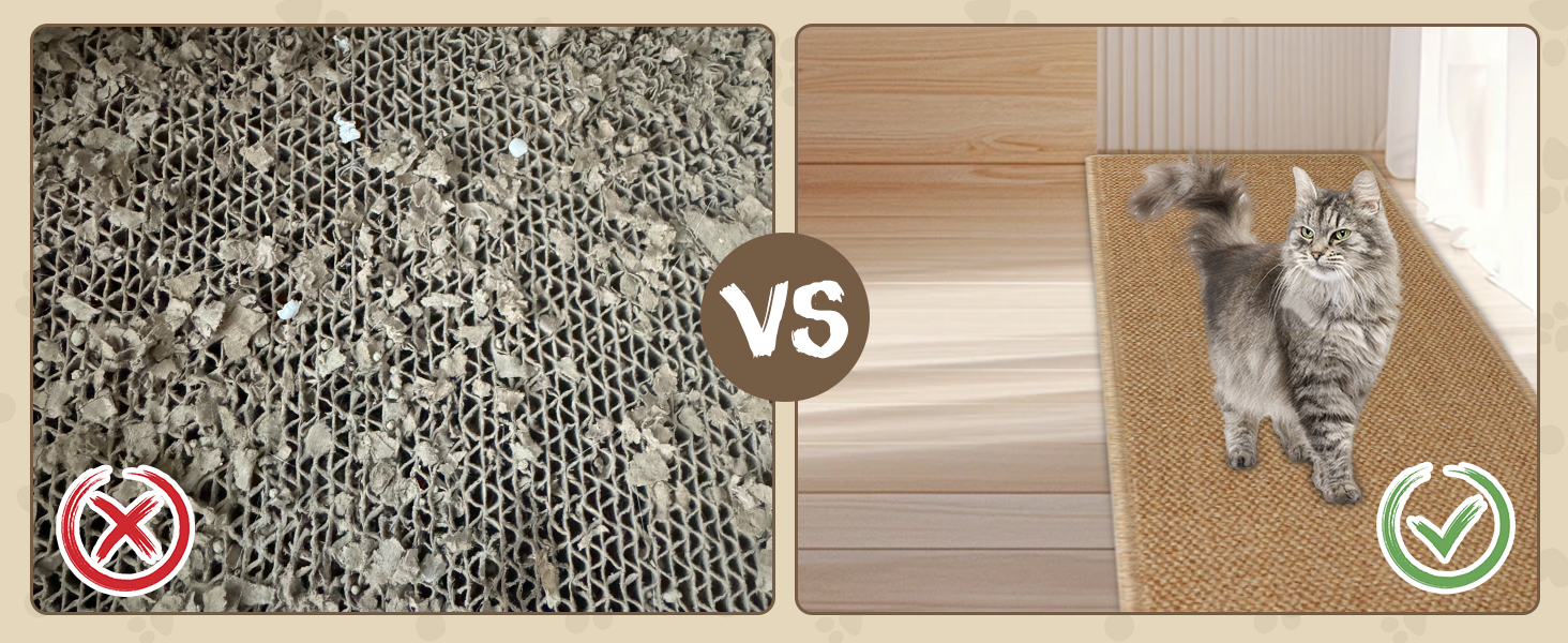 Килимок для дряпання котів FHTONGE 71x15.8 см, сизаль, для кріплення на стіну, сірий