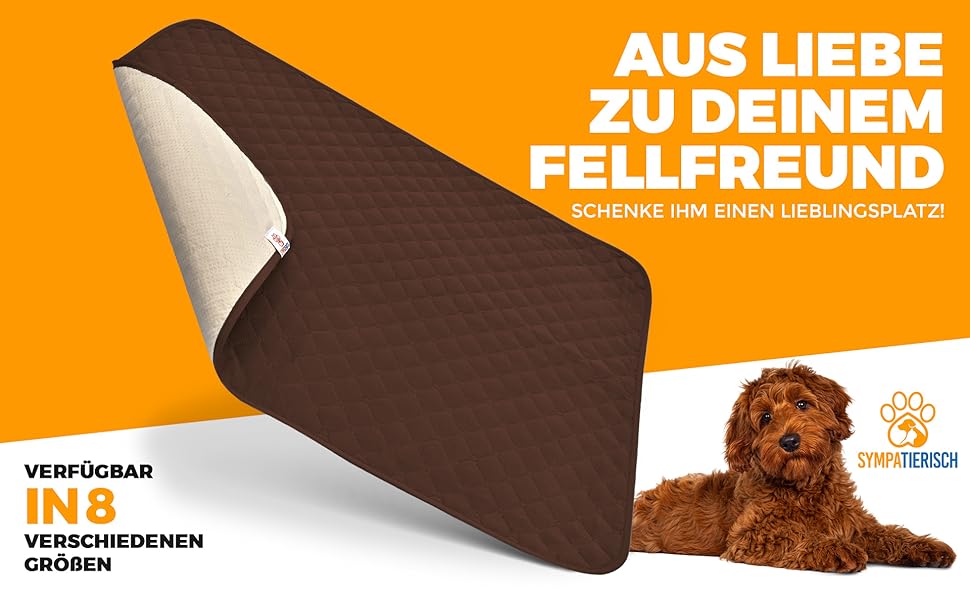 Водонепроникний плед для собак SympaTierisch - захист дивану та ліжка - антиковзаюча підстилка для собак, великих розмірів, придатний для прання - Колір: Коричневий, 150 x 130 см