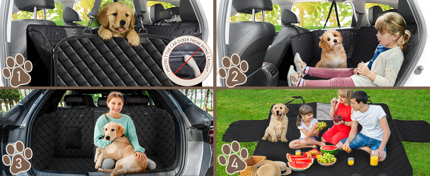 Захист для заднього сидіння автомобіля Angooni - водовідштовхуючий, антиковзний, стійкий до подряпин (135x120 см), універсальний, з віконцем