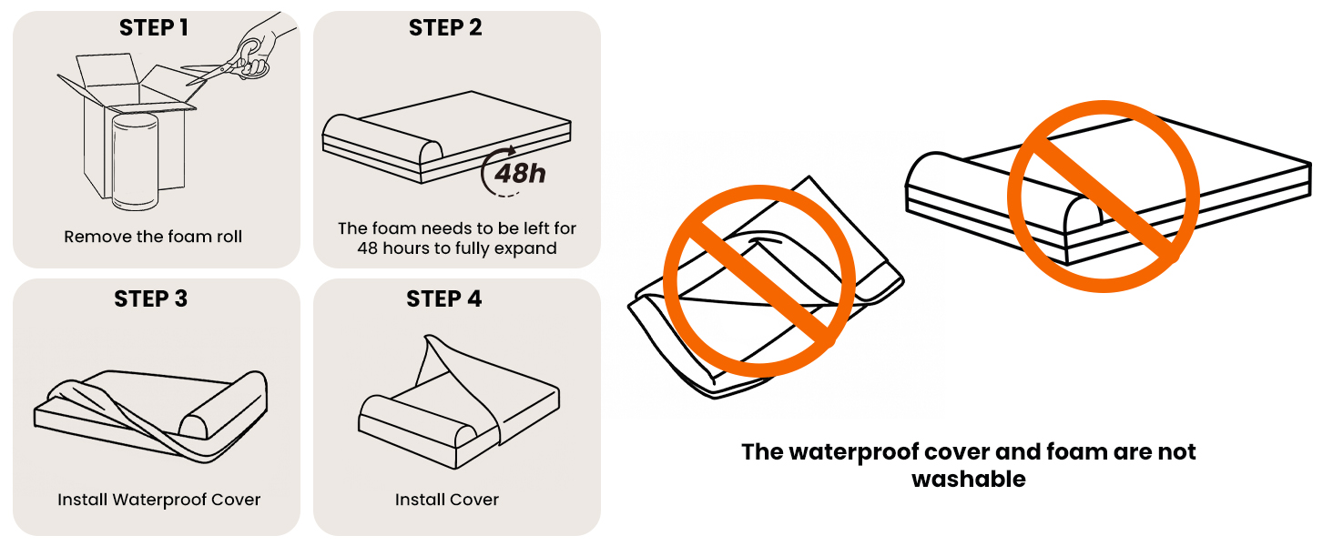Ортопедичне ліжко для собак Laifug з ефектом пам'яті, велике, водонепроникне, сірий сланцевий колір, 127 x 92 x 23 см