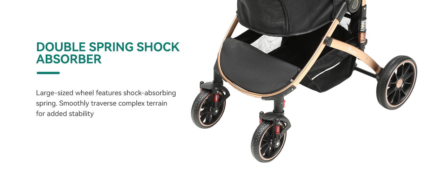 Візок для собак YITAHOME 3 в 1: візок, переноска, прогулянковий візок. До 22 кг, складний, для маленьких собак та котів (чорний)