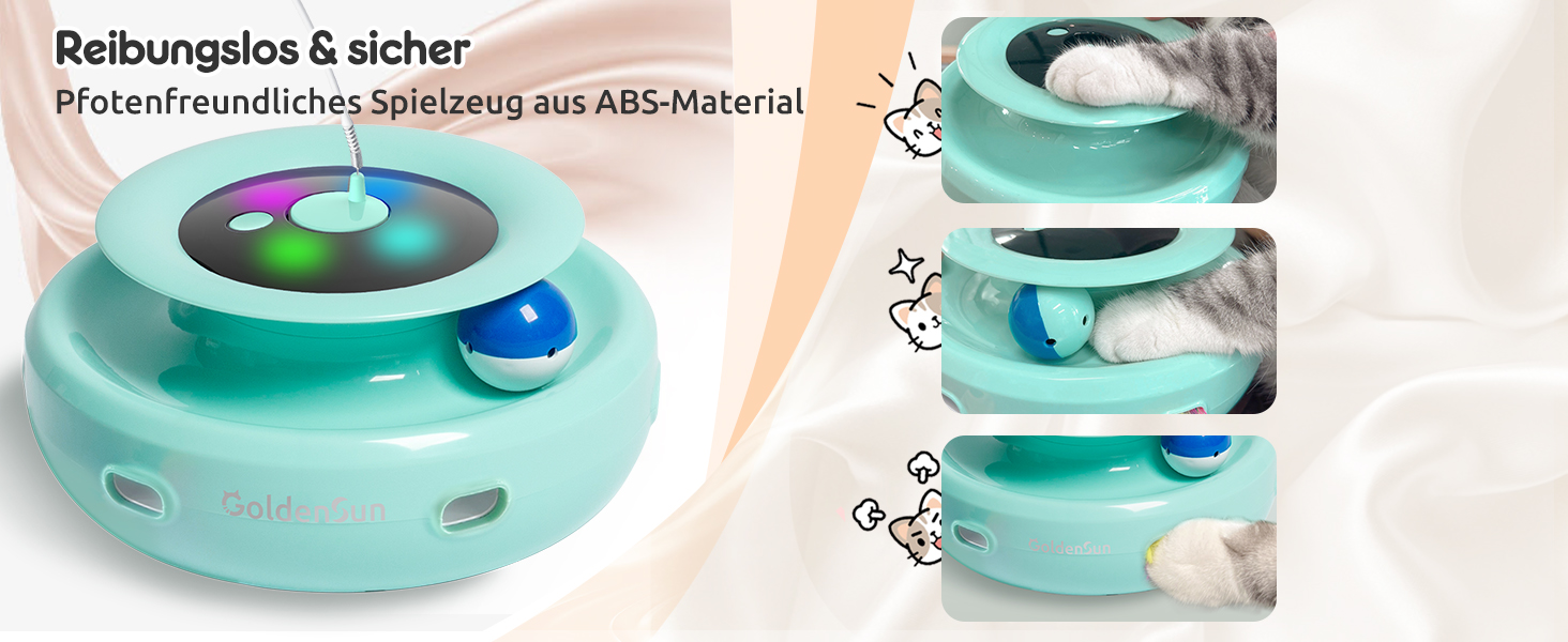 Інтерактивна іграшка для котів GoldenSun 3-в-1: Whack-A-Mole, метелик, м'ячик. USB, 6 насадок, A-білий (зелений)