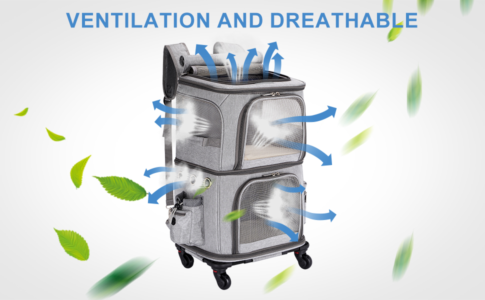 Переноска для котів та собак, XL, сіра. Зручна переноска з колесами, розкладна, до 12 кг