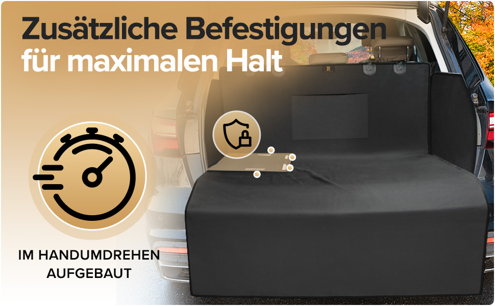 Захист для багажника автомобіля для собак HELDENWERK - універсальний, водовідштовхувальний, стійкий до подряпин, з захистом бокових панелей та краю завантаження. Підходить для собак.