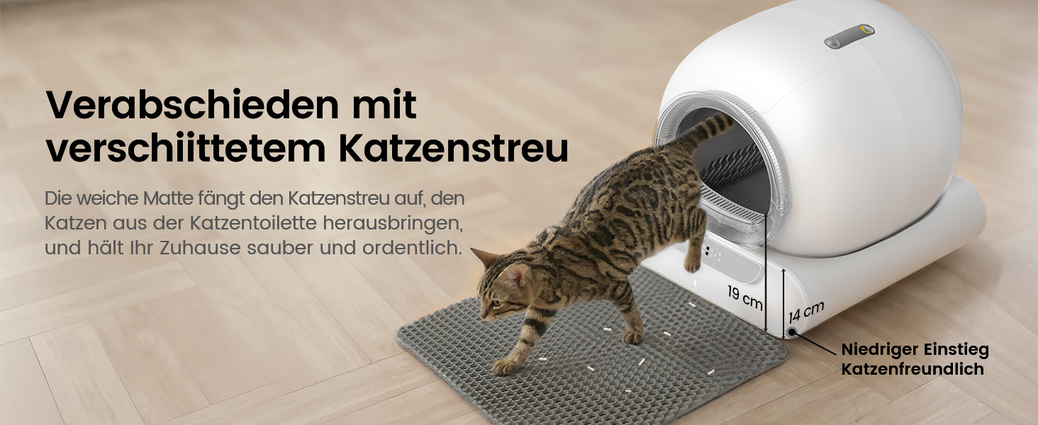 Автоматичний лоток для котів LELO PAWS, 65л, самоочищення, з контролем запаху, керування через APP, електричний, XXL, для кількох котів, білий