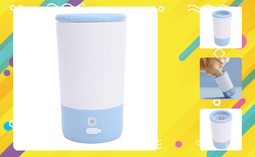 Електричний очищувач лап для собак Asixxsix, USB, автоматичний, для собак та котів (Blue)