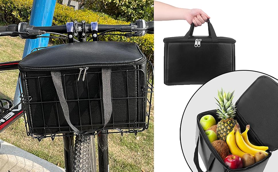 Складаний велосипедний кошик Spesh для передньої/задньої частини з PU-вкладишем, 33x20x22 см