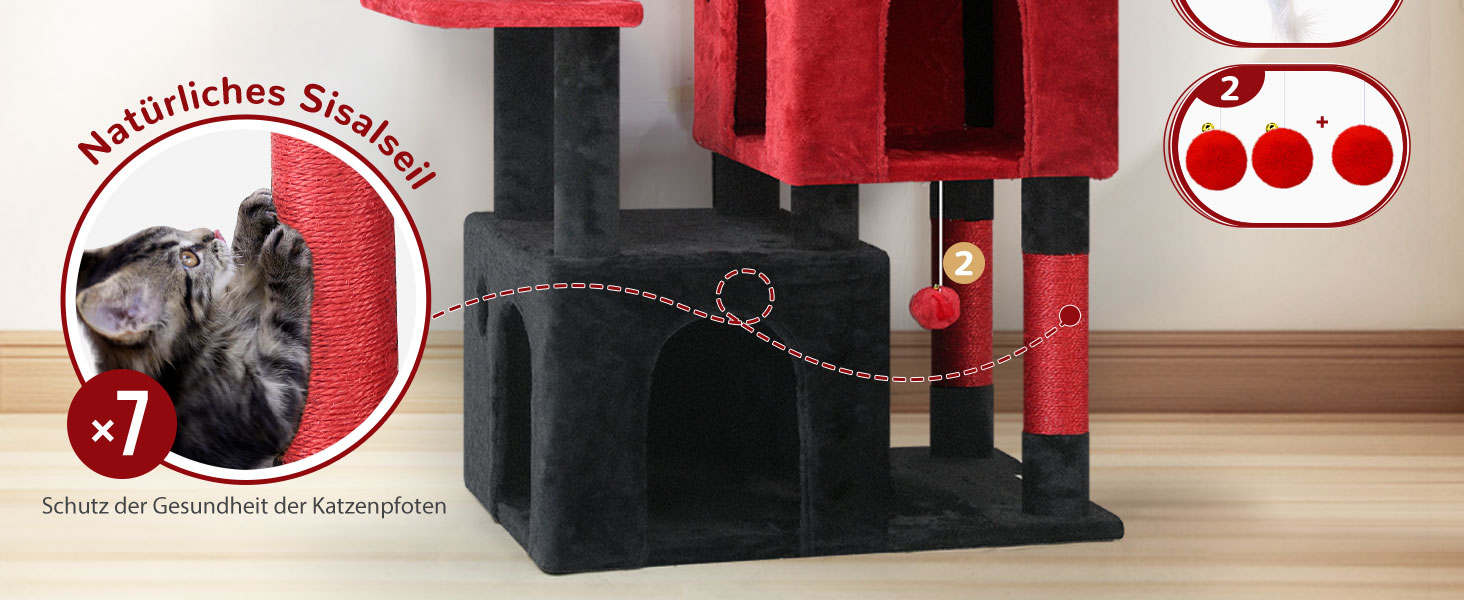 Драбина для котів Globlazer XL, Готичний стиль, сірий, 156 см, з будиночком та кігтеточками