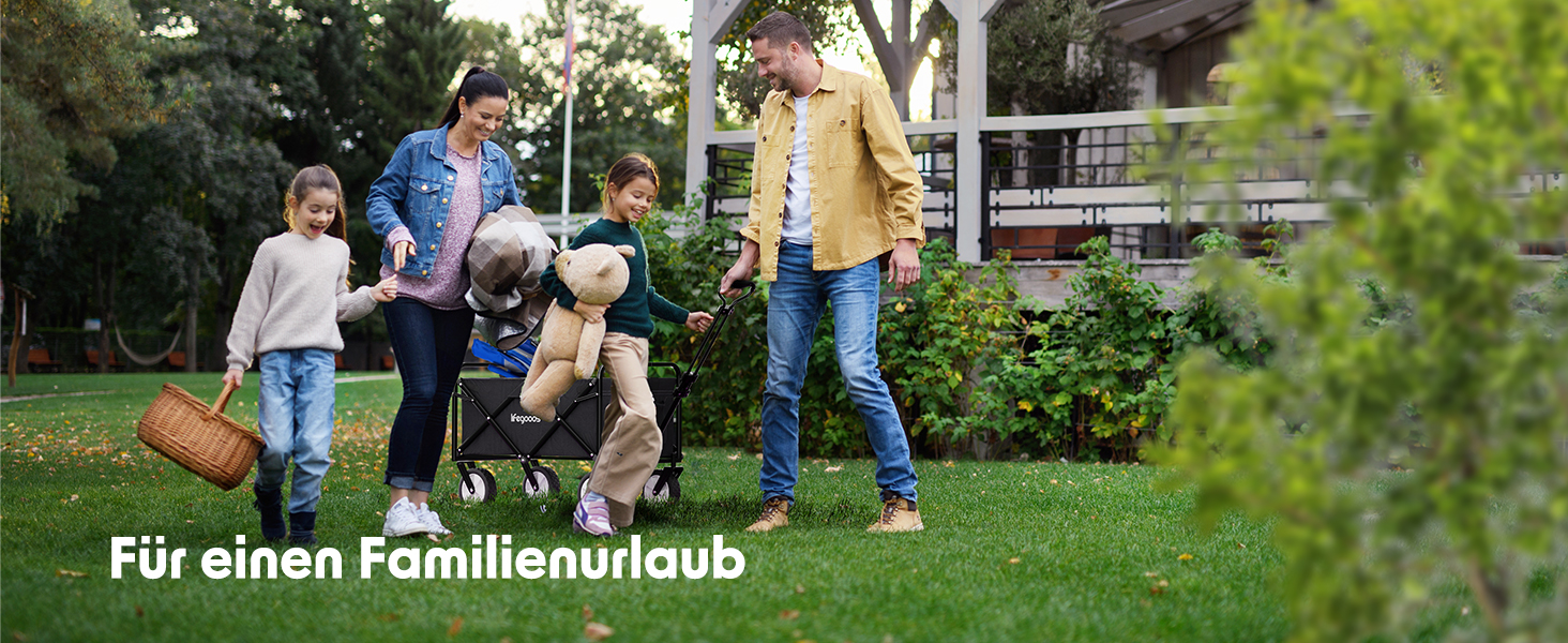 LifeGoods Фарбована візок-тачка, складаний садовий/пляжний візок, чорний – 98x45 см, 94L