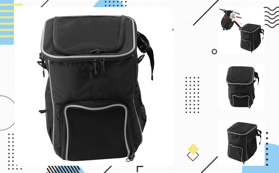 Водонепроникний та дихаючий корзинка-переноска для собак та котів, великого об'єму, знімний, складаний, легко миється, чорний, поліестер