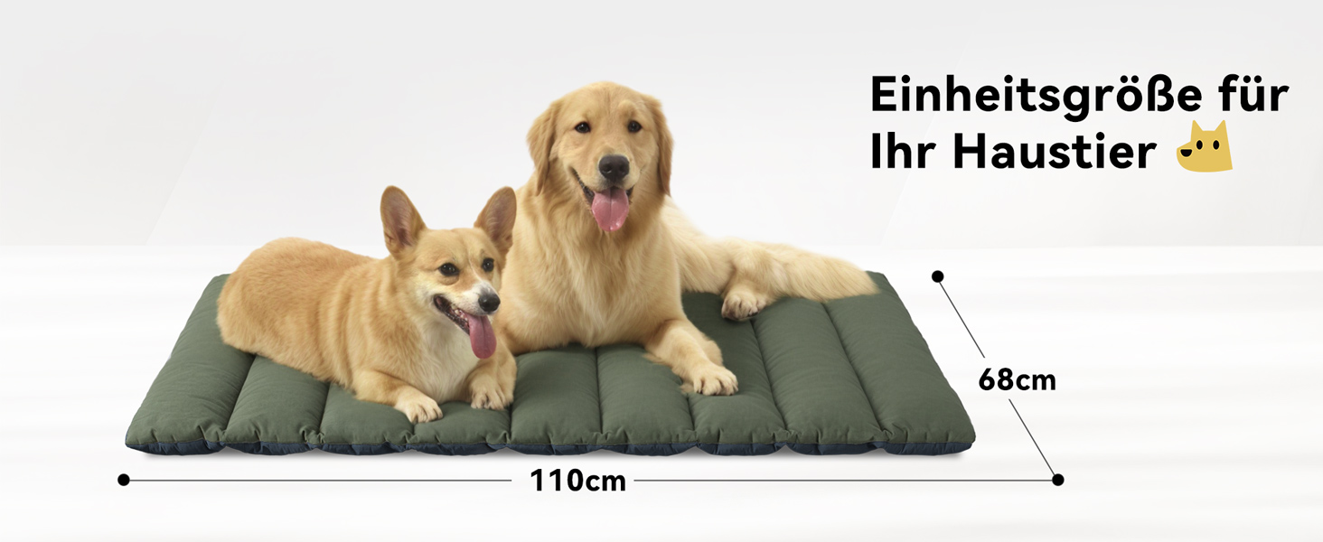 Підстилка для собак WESTERN HOME Outdoor: водовідштовхувальна, портативна, 110x68 см (Оливковий)