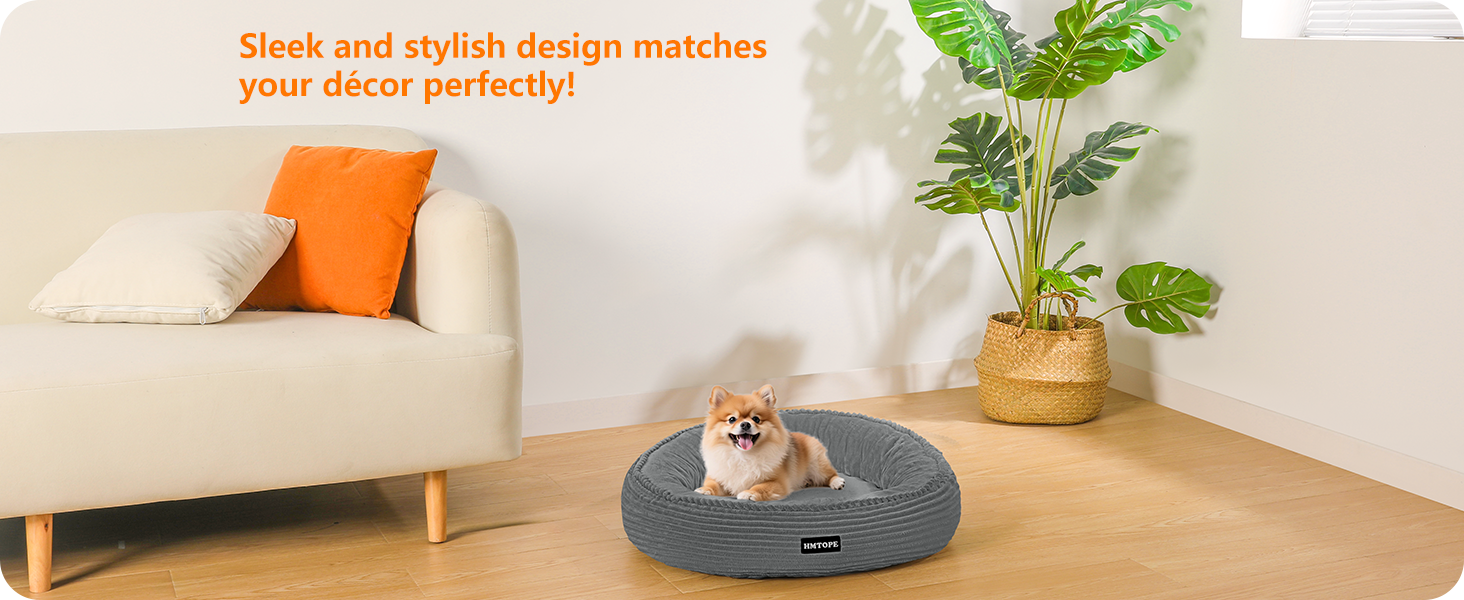 Кругле ліжко для собак середніх порід, котів. М'яке, зручне, знімний чохол, Ø 70 см, 60x60x18 см, сірий колір